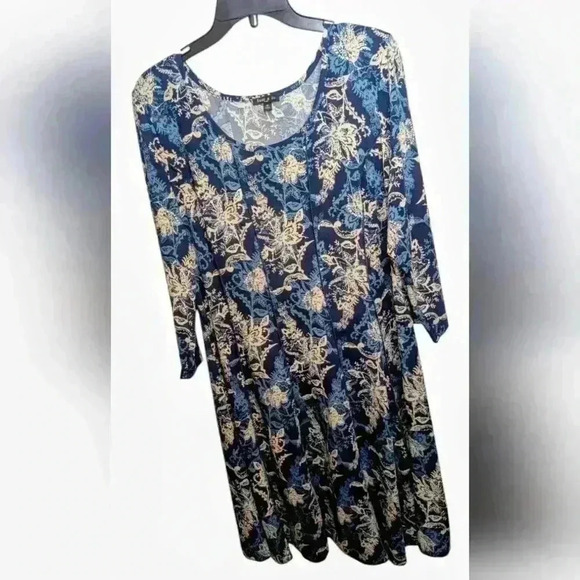 Sami & Jo 2X Blue Paisley Dress - Picture 2 of 4